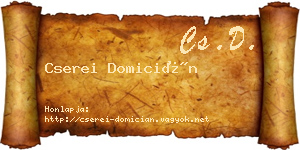 Cserei Domicián névjegykártya
